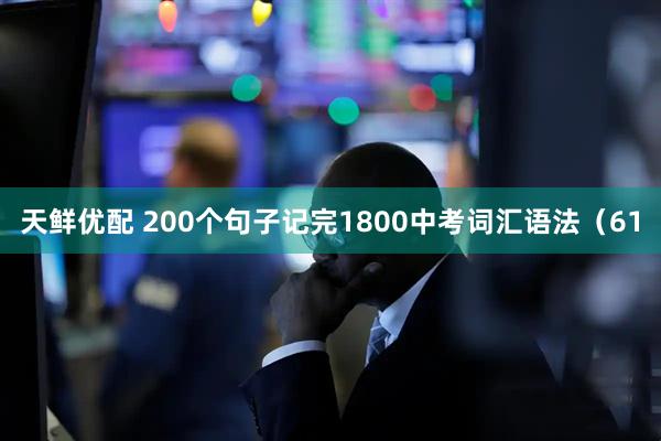 天鲜优配 200个句子记完1800中考词汇语法（61