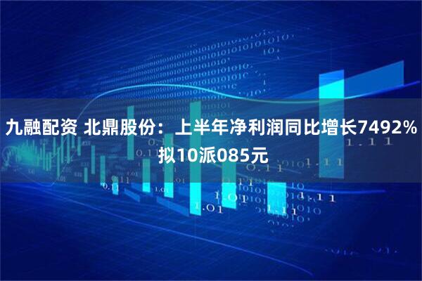 九融配资 北鼎股份：上半年净利润同比增长7492% 拟10派085元