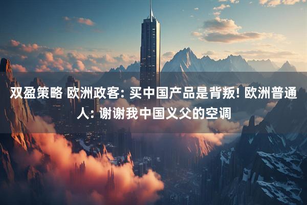 双盈策略 欧洲政客: 买中国产品是背叛! 欧洲普通人: 谢谢我中国义父的空调